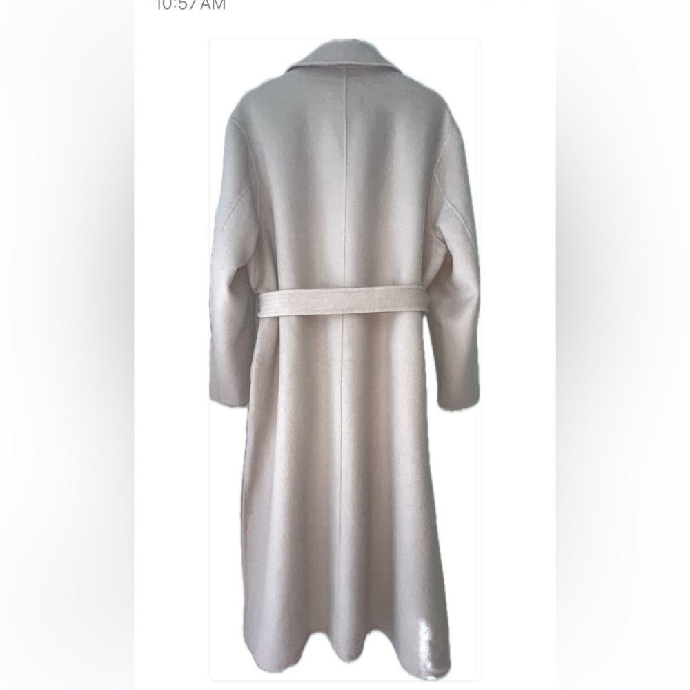New Double Face Wool Rebecca Minkoff Chic Coat Women’s Long Stone - Picture 6 of 15